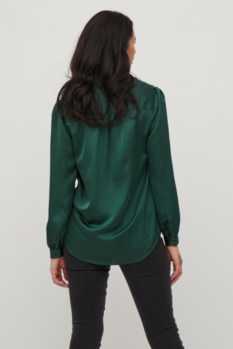 Vila viellette satin l/s shirt - noos